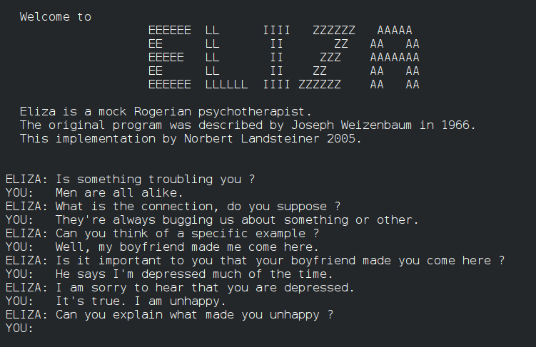 ELIZA - The first AI language model in 1966